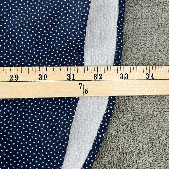 John Maverick Performance Shirt Mens Size 2XL Navy‎ Blue Diamond Print Button Up - Picture 8 of 9